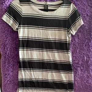 Black and gray striped dress